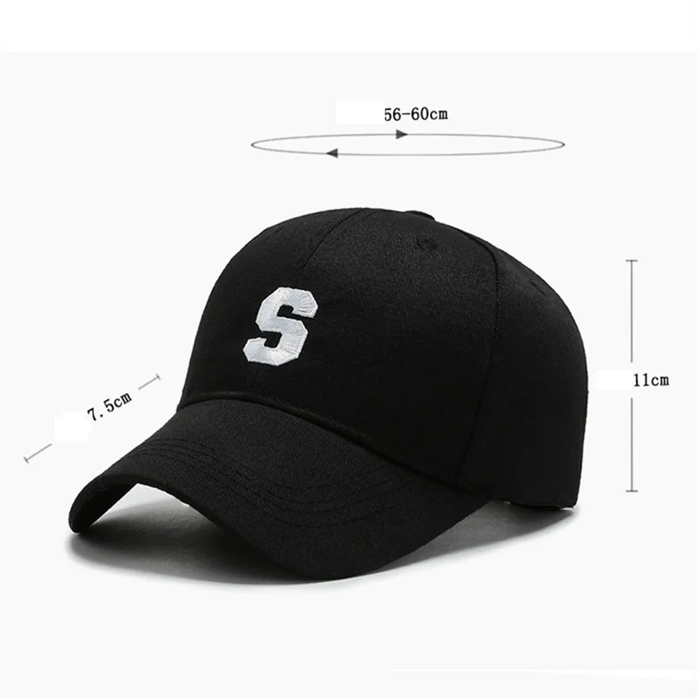 Baseball Hat Cotton Women Baseball Cap Male Casual Embroidery Letter S Sun Hats Spring Summer Unisex Fashion Solid Color Simple Hip Hop Caps