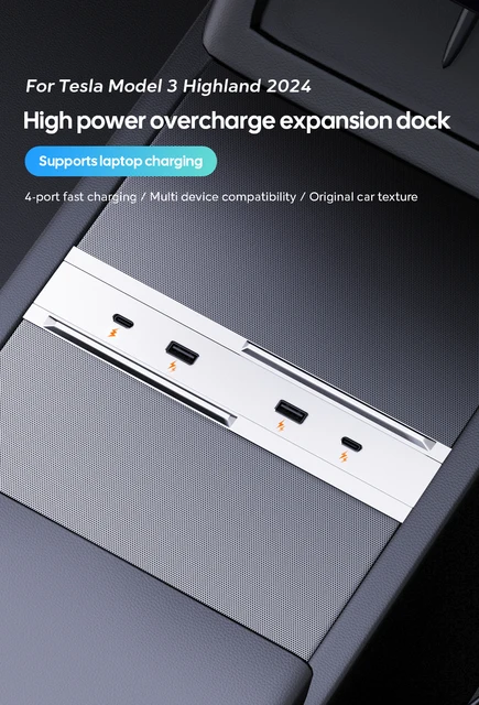 2024 Model 3 Highland Mittelkonsole USB-Hub für Tesla