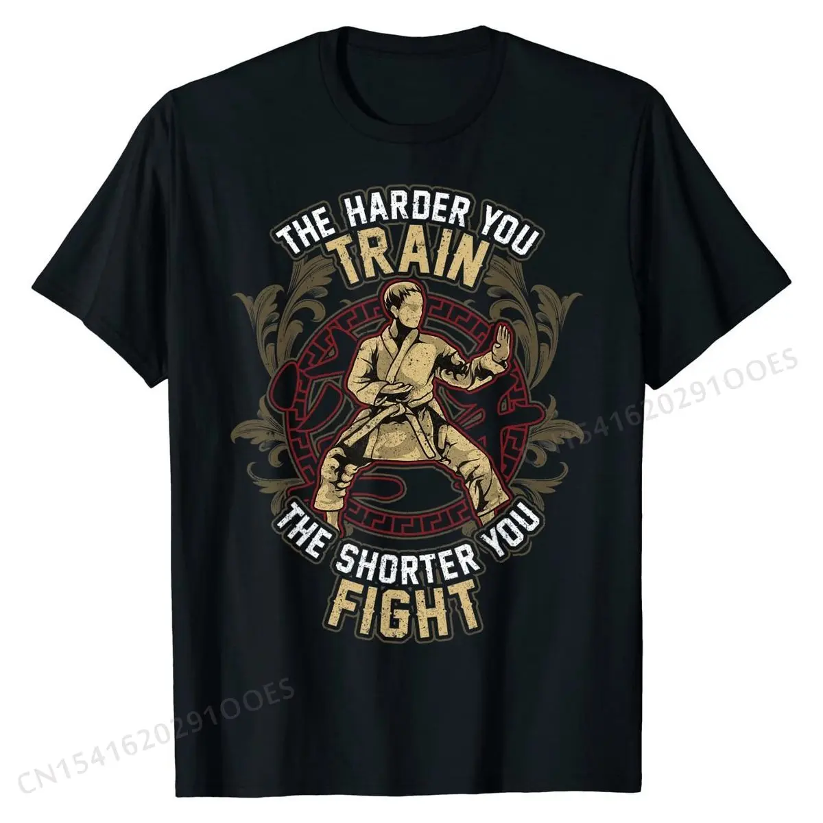 

Karate Mixed Martial Arts The Harder You Train Taekwondo T-Shirt Men Family Unique Tops Tees Cotton T Shirt Casual