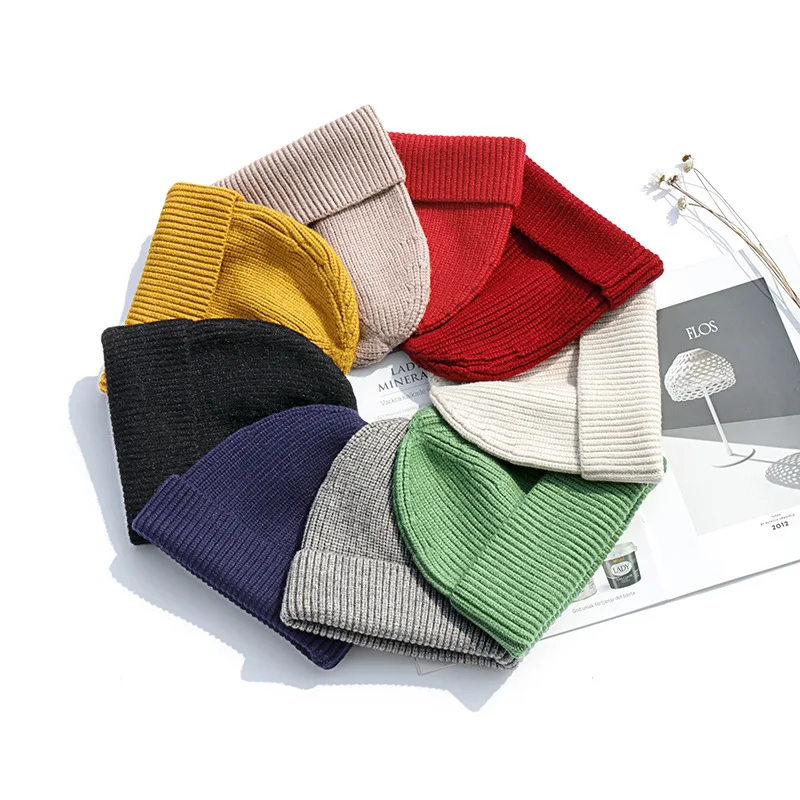 

Candy Colored Winter Hats Women Knitted Caps Warm Soft Fashion Hats Korean Wool Beanies All-match Elegant Hat Women Winter Hats