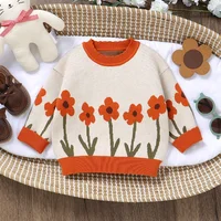 Autumn Baby Sweater Knitted Newborn Kid Clothes Fashion Cute Cartoon Florals Tops Warm Infant Boy Girl Pullover Long Sleeve Warm 1