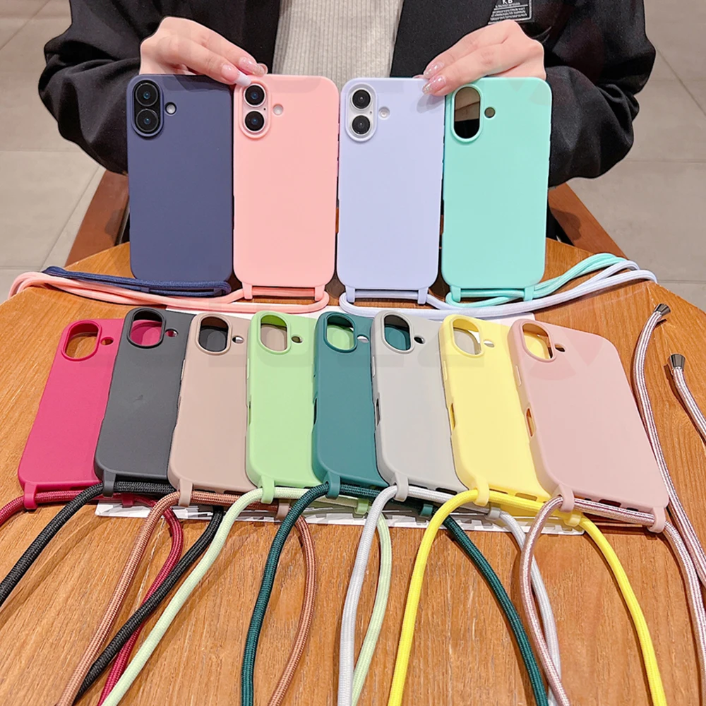 Crossbody Phone Case For Iphone With Silicone Strap And Bumper_voghion.com