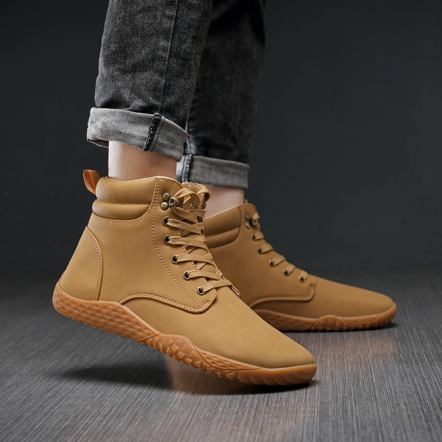 Waterproof Wide Toe Box Platform Walking Boots - Warm Winter Snow Footwear for Hiking - Barefoot Style for All Genders