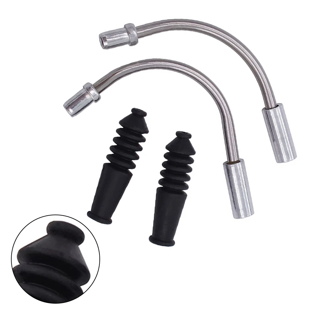 

Elbow Bike V Brake 80mm Practical Silver Stainless Steel 1 Pair Cable Guide Hose Cycling Replacement Front&Rear