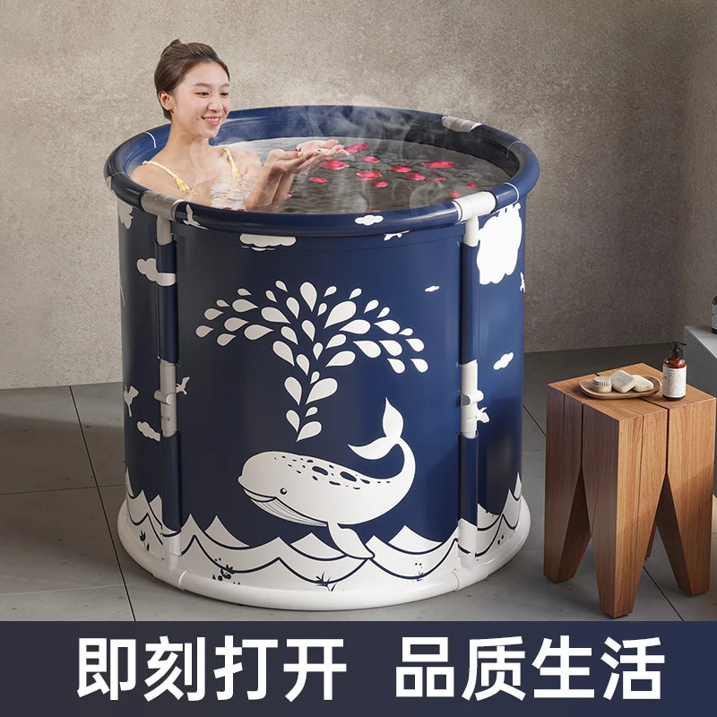 

Foldable Bath Bucket Round Portable Bathtub Plastic Bathroom SPA Bucket Bathing Tub for Adult Children Folding Tubs Easy Storage