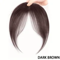 Frange de cheveux synthétiques pour femmes, pour perruque ehead, frange octogonale naturelle, 8 pouces, noir et marron, adaptée à un usage quotidien 5