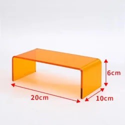 Vibrant Acrylic Tiered Display Stand for Jewelry, Perfume, and Decor (Orange 20x10x6cm)