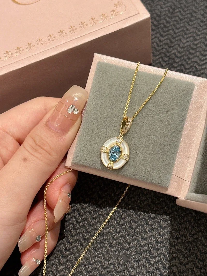 

S925 Pure Silver Plated 18K Gold White Butterfly Necklace CHN255