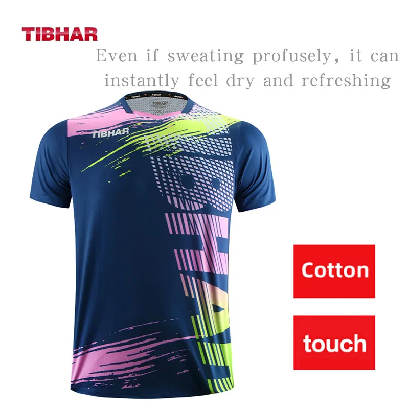 Tibhar Ping Pong T-shirt Short Sleeve Shirts Clothes Sportswear Top Table Tennis For Men Women