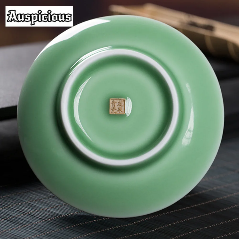 220ml Handmade Longquan Celadon Gaiwan Traditional Tea Brewing Cup Tea Tureen Making Cover Bowl Drinkware Decoration Gifts