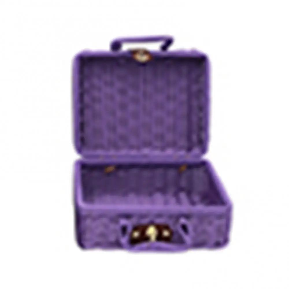 Storage Case Organizer Vintage Rattan Woven Makeup Holder Suitcase Sundries Box 4