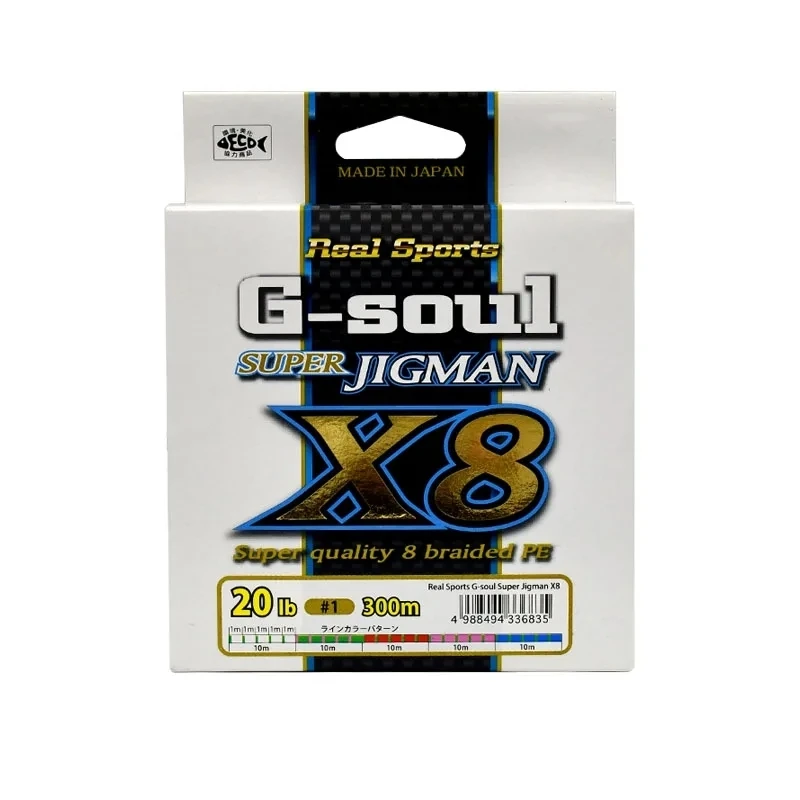 100% Originale Giapponese Ygkv8 Pe Line G-Soul Super Jigman Filo Intrecciato X8 Colorato 8-Intrecciato Lure Line Lenza Da Pesca