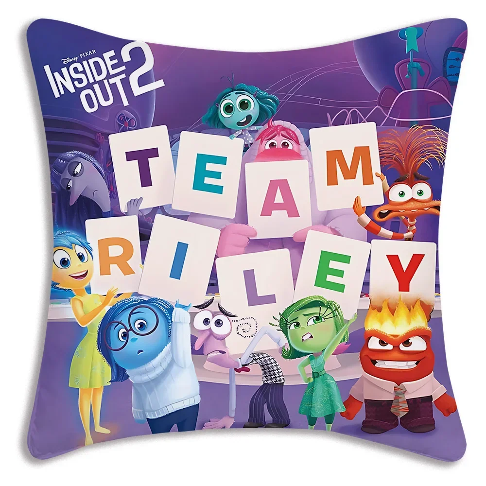 Colorful Inside Out Pillow Covers Cartoon Sofa Decorative Home Double-sided Printing Short Plush Cute Cushion Cover
