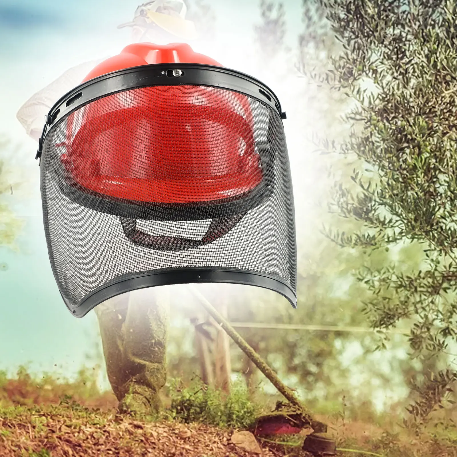 

Защитная пленка для шлема Netz, безопасное лицо, летающие предметы на открытом воздухе, пластик + сетка, защита Красного + черного цвета, триммер для шлема для работы