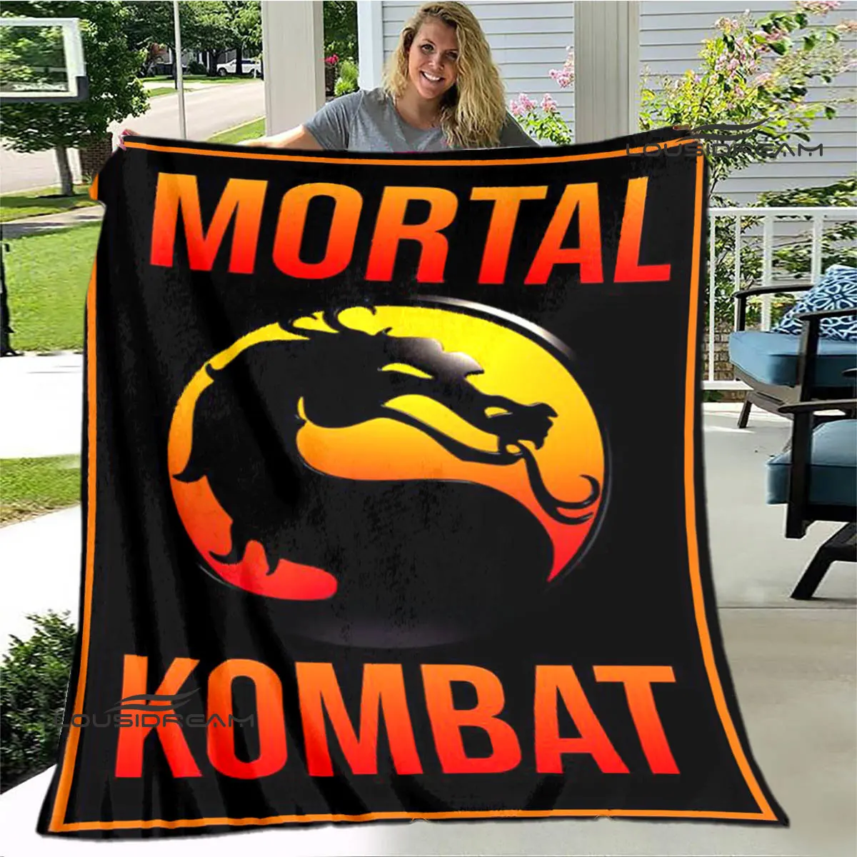 

MORTAL KOMBAT Cartoon Printed Blanket Picnic Blanket Thin Blanket Flannel Soft and Comfortable Home Travel Blanket Birthday Gift