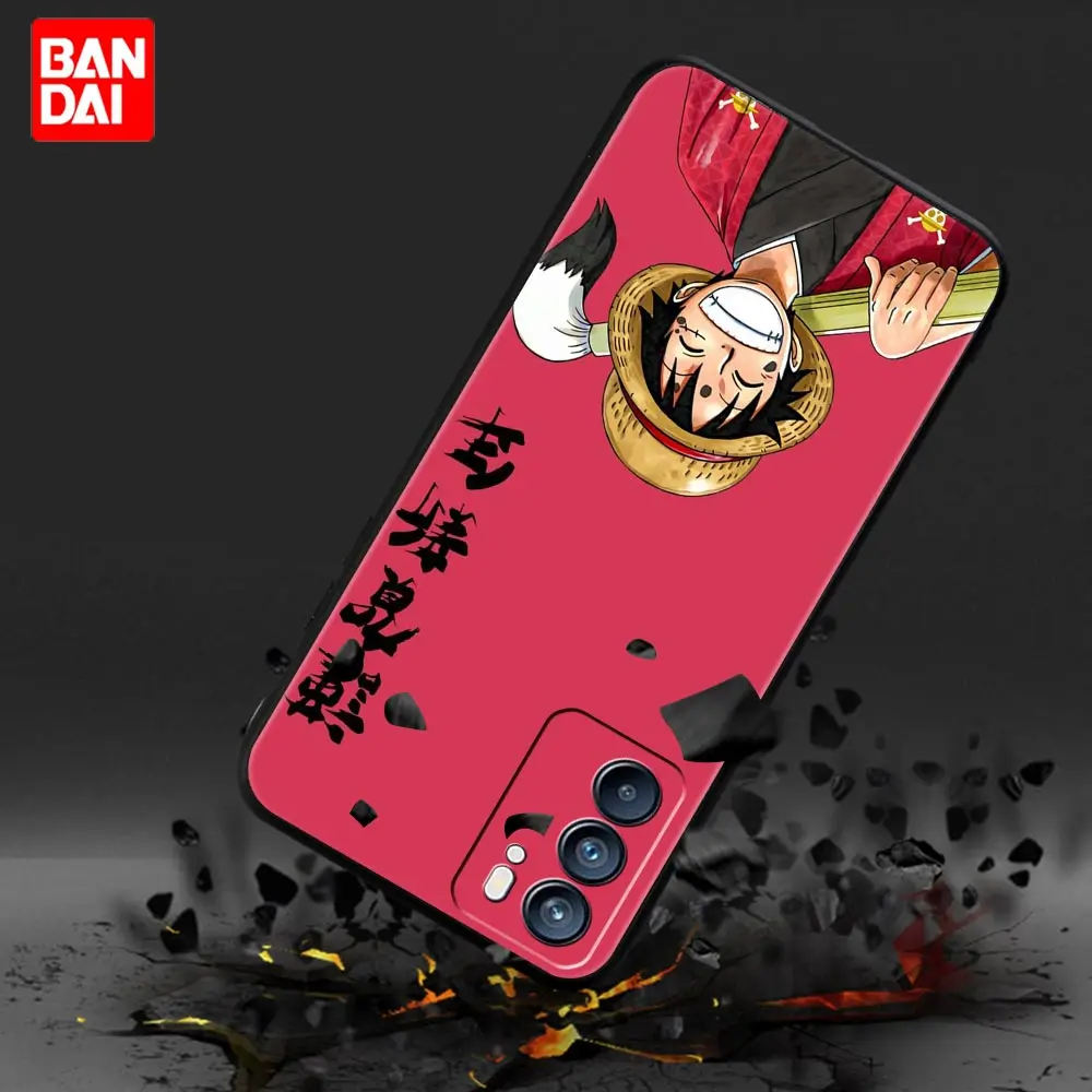 oppo cover Anime One piece Luffy Case for Oppo A3s A5s A9 A15 A31 A52 A53 A54 A74 A93 A94 F19 Pro 4G Cover Capinha Luxury Capa Funda Black oppo phone cases