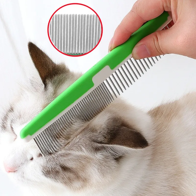 

Cat Comb Stainless Steel Cat Brush Professional Combs for Cats Grooming Dog Hair Knot Opening Massage Cats Brush Pet Supplies