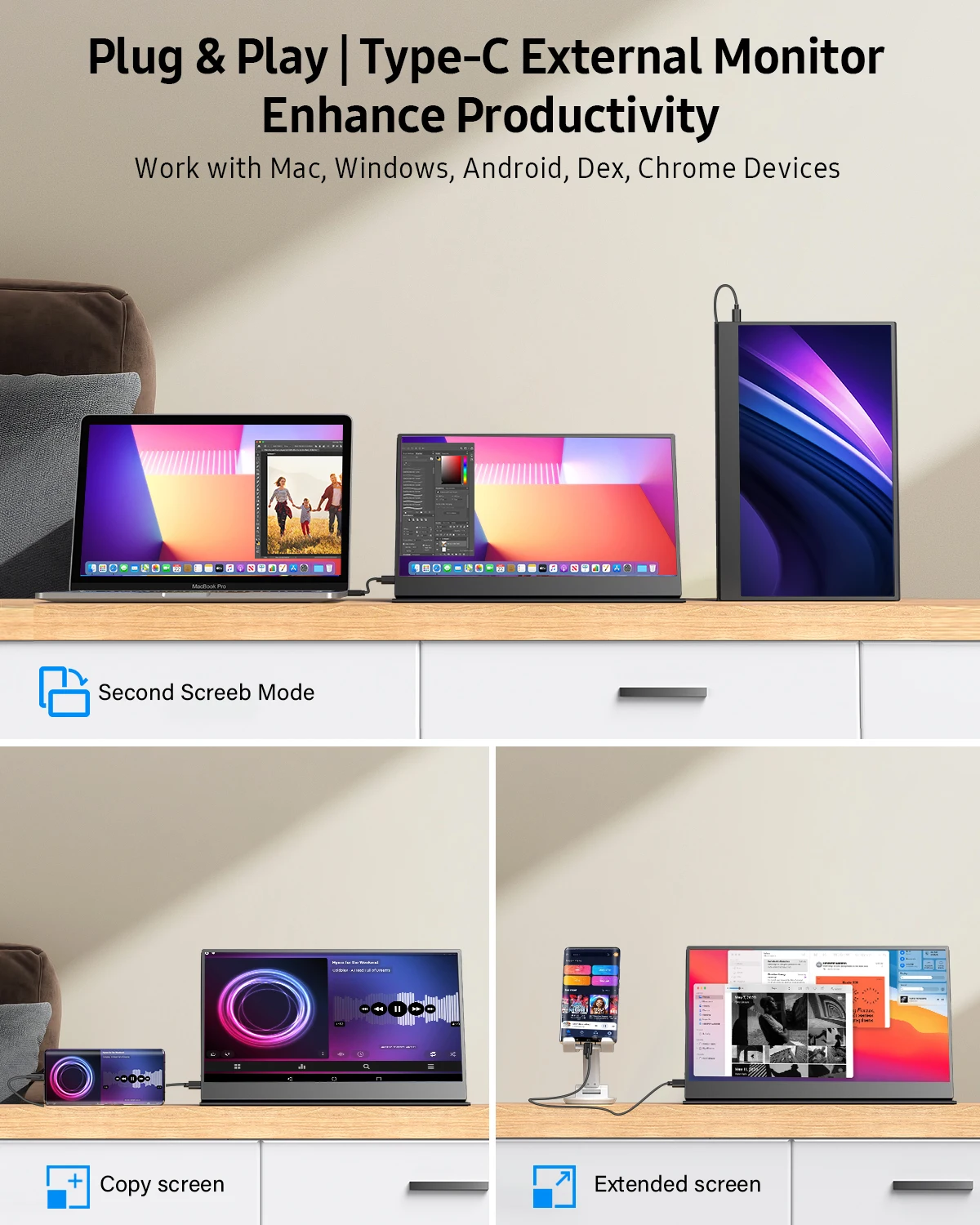 UPERFECT ޴ PC ̹ , 15.6 ġ ġũ, 1080P IPS ÷, Ʈ ޴ PS4, PS5 ġ Xbox