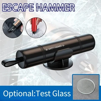 Car Safety Hammer Emergency Glass Breaker Seat Belt Cutter High Hardness Tungsten Steel 2in1 Rescue Tool Auto Accessories 1