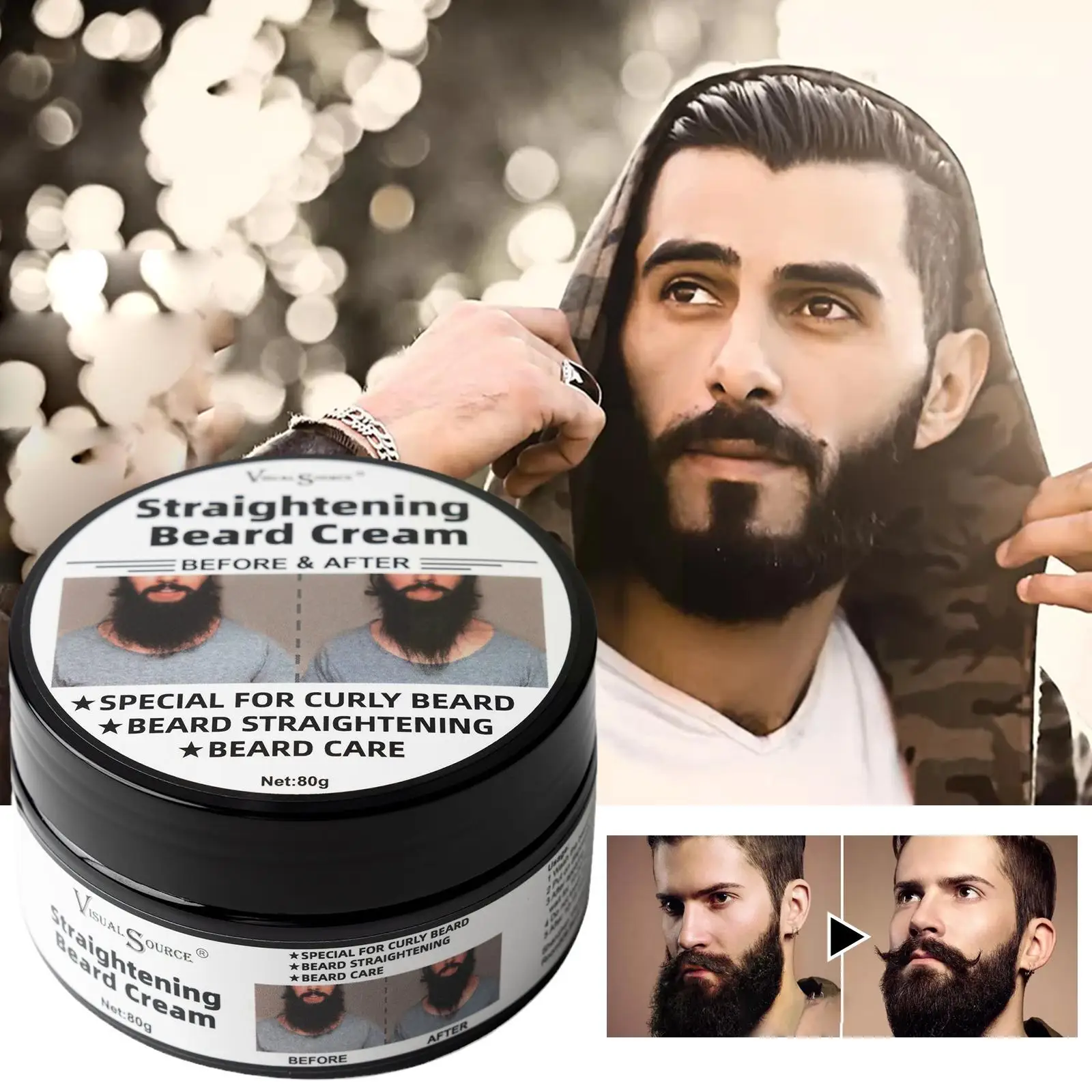 Beard Balm Wax Mustache Ointment Cream Oil Conditioner Styling G9S4