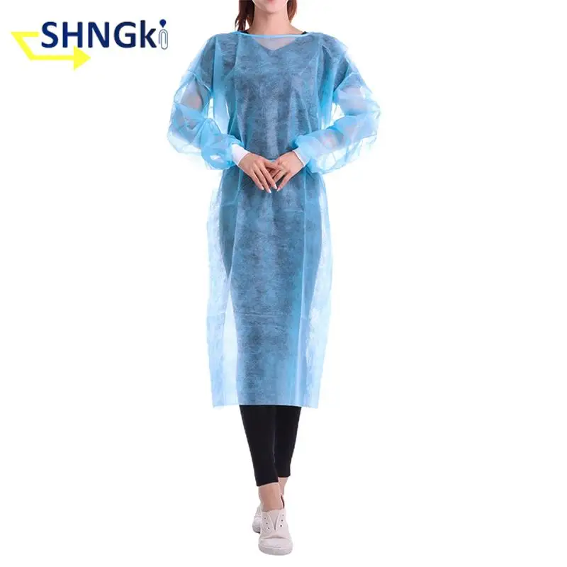 Disposable Isolation Cover Gown Surgical Clothes Uniform Protection Suit Blue/White Color disposable isolation gown
