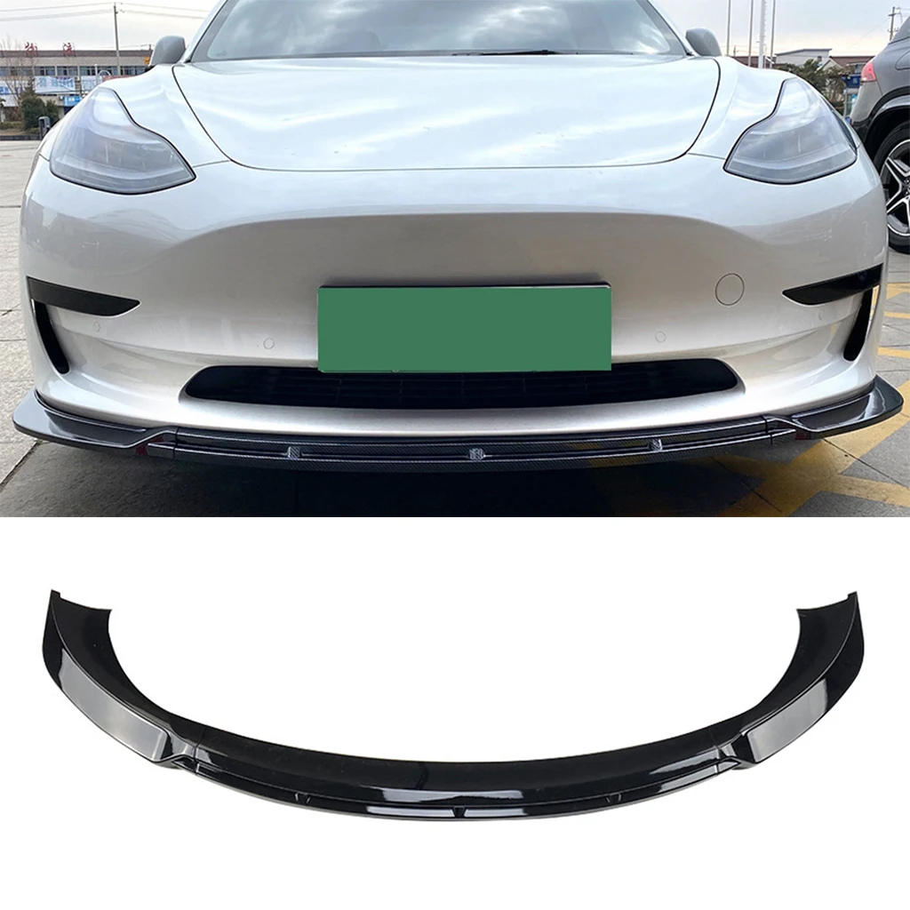 

3pcs Car Front Bumper Lip Splitter Diffuser Lip Body Kit Spoiler For Tesla Model 3 Car Styling