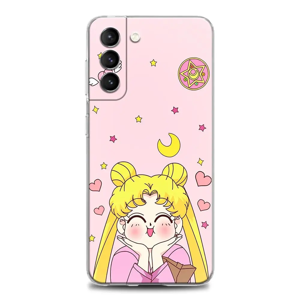 samsung cute phone cover Anime Cute Cartoon Sailor Moon Clear Phone Case for Samsung S9 S10 4G S10e S20 S21 Plus Ultra FE 5G M51 M31 S M21 Soft Silicone samsung flip phone cute Cases For Samsung