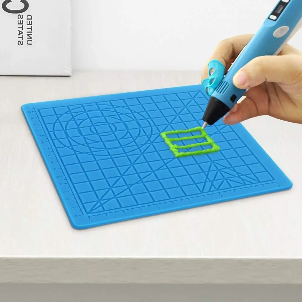 Children's 3D Printing Pen Silicone Design Pad Creative Drawing Silicone Adhesive Template Drawing Tool Reusable with Finger Cot