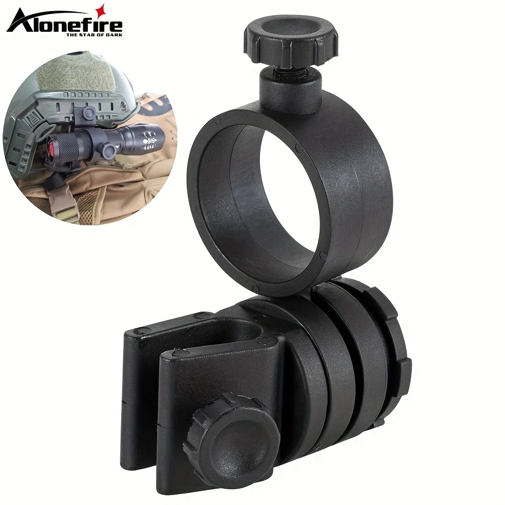 18-28mm 360 Degree Angle Adjust Tactical Light Helmet Lamp Clamp Flashlight Clip Outdoor Hiking Work Hunting Rescue Holder Mount