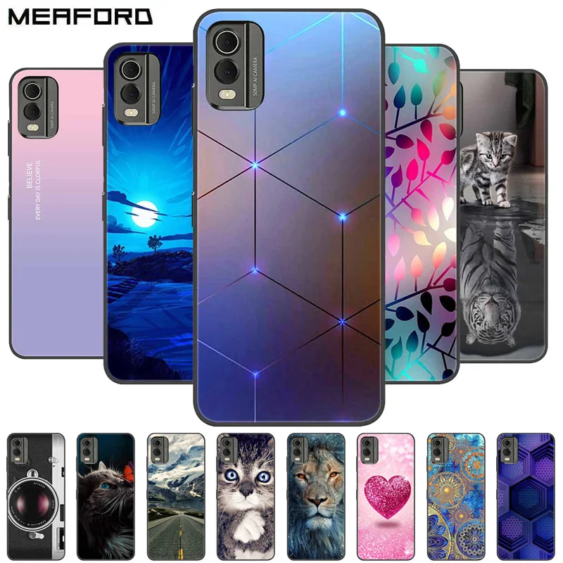 Custodia In Silicone Morbido Per Nokia C32 - Cover Sottile Antiurto TPU Nero