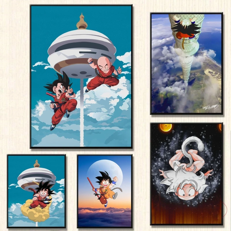 

Canvas Artwork Painting Dragon Ball Son Goku Children's Bedroom Decor Decoration Paintings Poster Toys Modular Prints Gifts