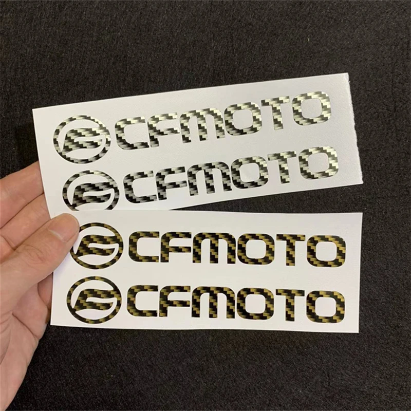 

2PCS Motorcycle Refit Sticker CFMOTO Logo Decorative Carbon Fiber Vinyl Wrap Film Waterproof Colorful Decals For CFMOTO