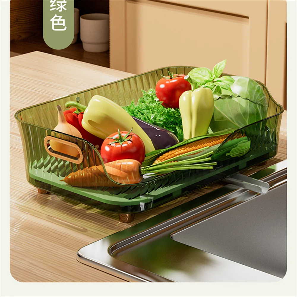 Japanese Transparent Kitchen Sink Holder Countertop Tableware Storage  Finishing Rack Dishes Drain Rack Storage Accessories