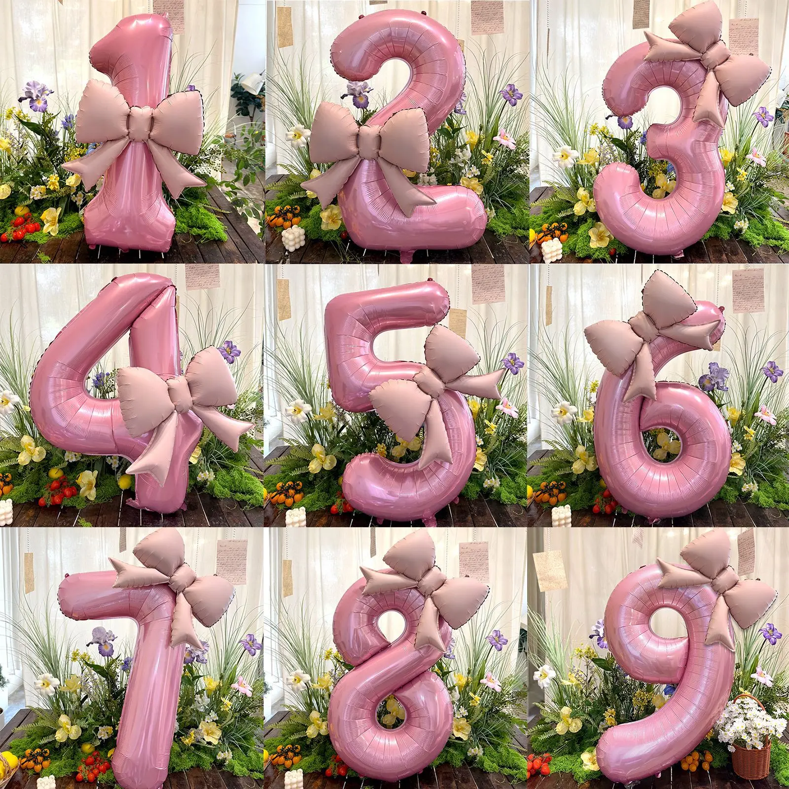 2 قطعة 40 بوصة الوردي Bowknot عدد احباط بالونات الزفاف حفلة عيد ميلاد الديكور الذكرى ديكور صور الدعائم لوازم الحفلات