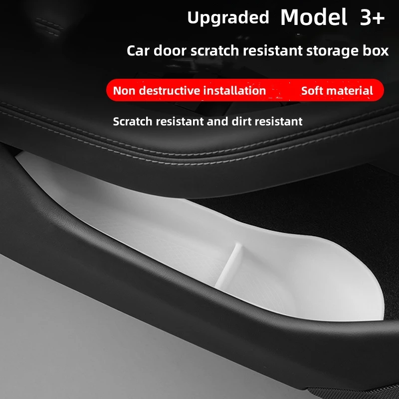 Tesla Model 3 Highland 용 도어 사이드 스토리지 박스 전면 후면 도어 핸들 팔걸이 트레이 주최자