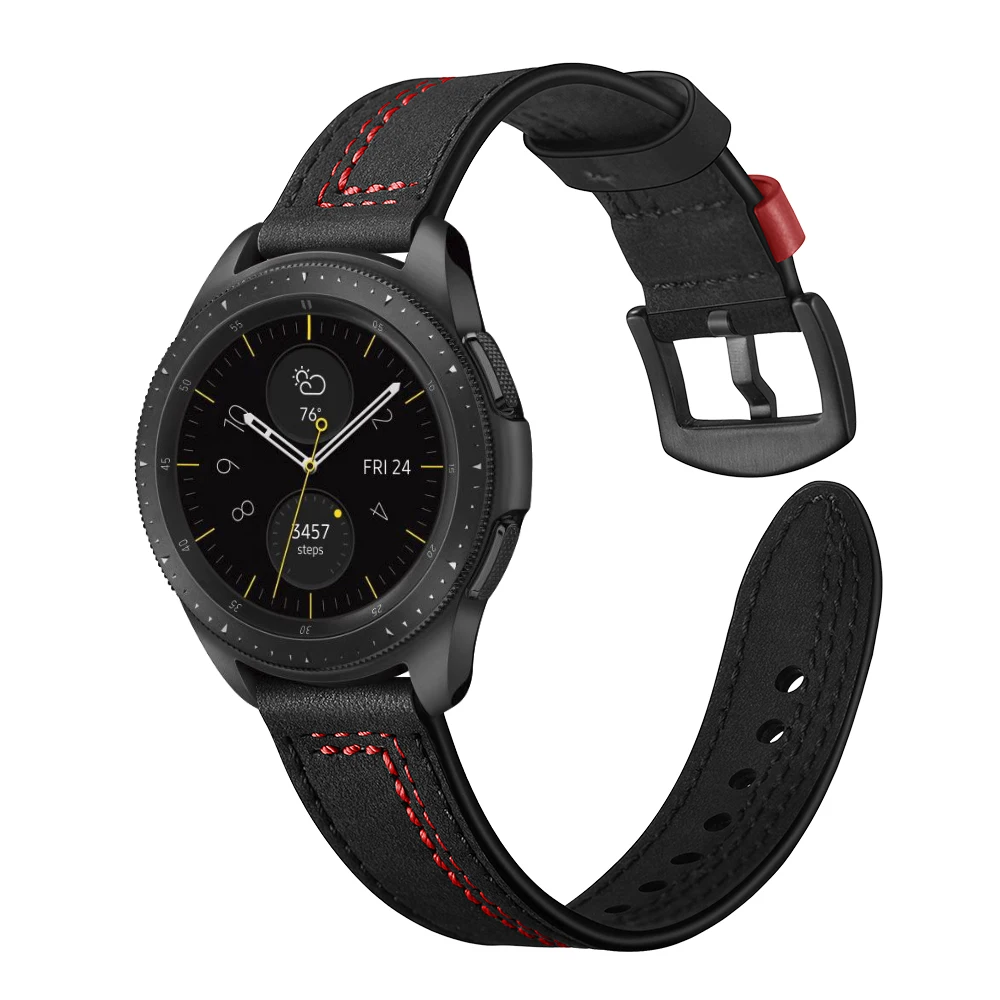 22mm 20mm Leather strap For Samsung Galaxy Watch 3/4 Gear S3/Active 2/Huawei Watch 3/GT2 Sports Bracelet Correa For Amazfit GTR