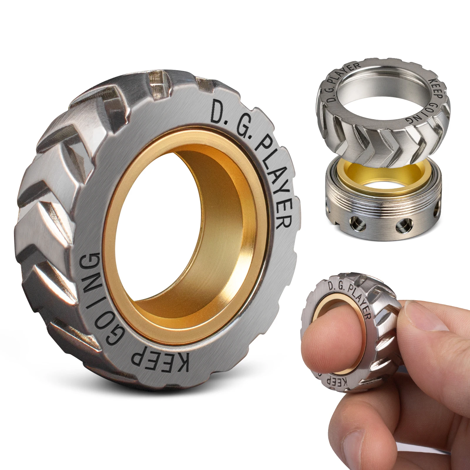Metal Fidget Ring Fidget Toys Stress Relief Toy Magnetic slider Promotes Focus Clarity Portable Design Fidget Toy