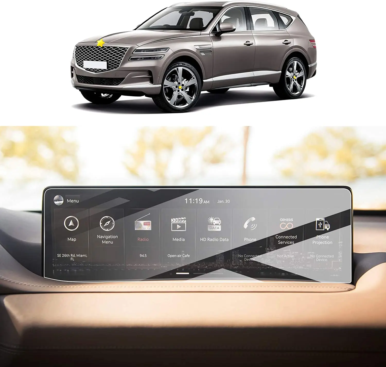 

2 шт./упаковка, Защитная пленка для gps-навигатора Genesis G80 GV80 2023 2022 2021