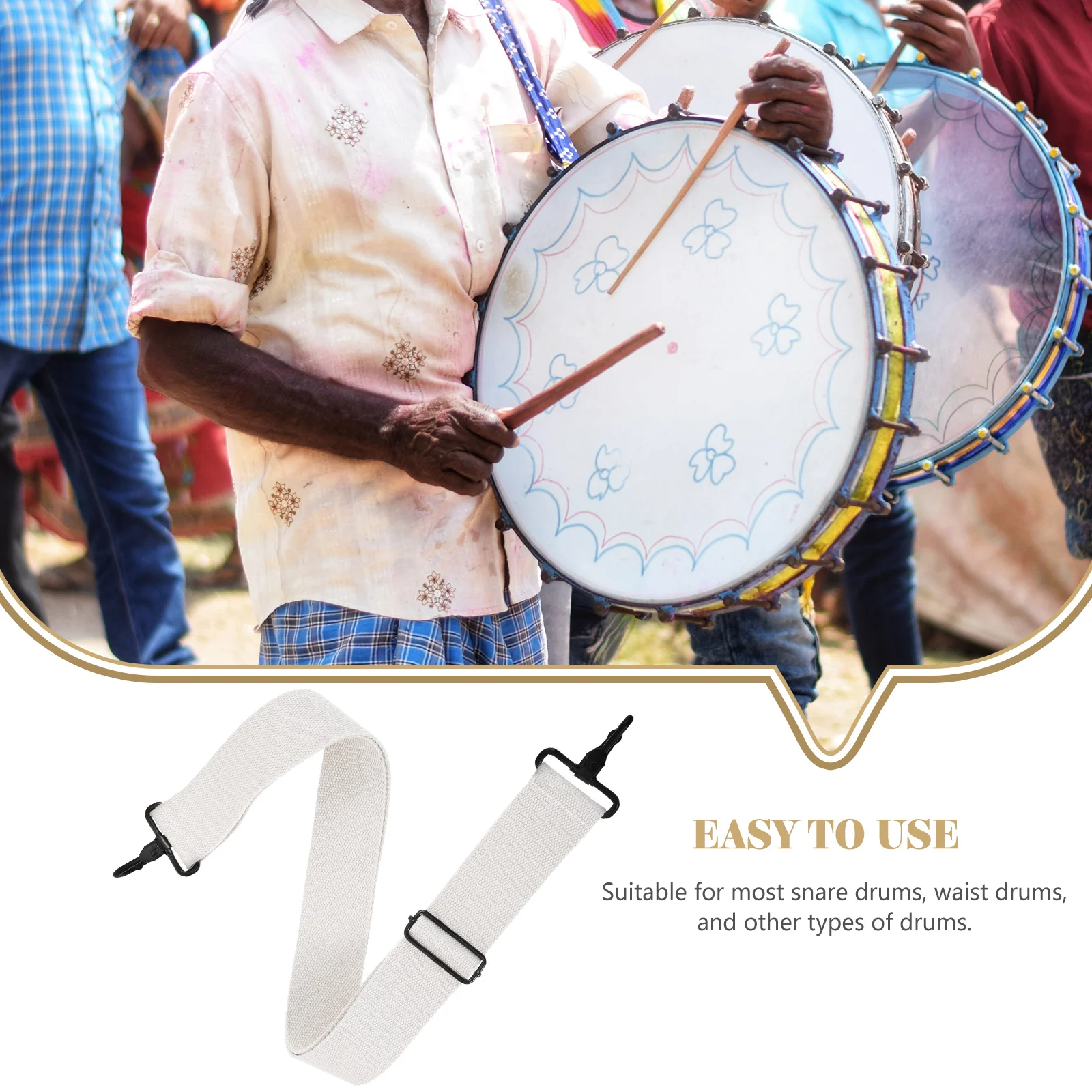 Drum Shoulder Strap Marching Snare Drum Sling Snare Belt Adjustable Strap Marching