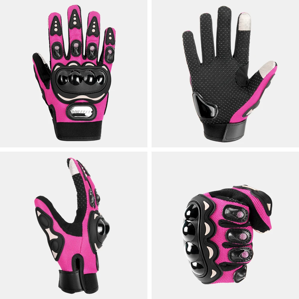 Motorcycle Glove Men Women Touch Screen Summer Cycling Racing Full Finger Motorbike Bicycle Motocross Pink Gloves motorcycle gloves,sports gloves,cycling gloves