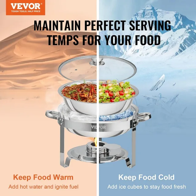 2-Pack Silver Chafing Dish & Utensil Set 5