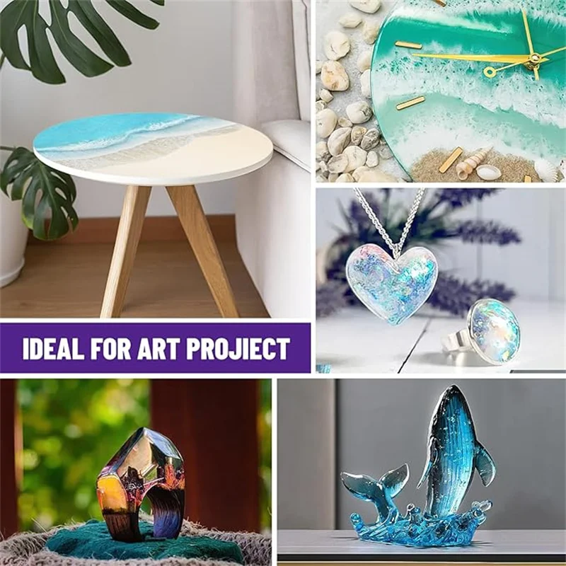 High-Gloss Bubble-Free Epoxy Resin Kit with Accessories for Art and Craft Creations