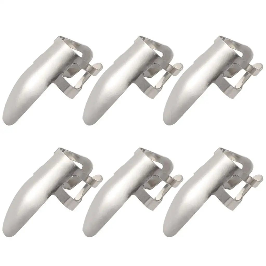Stainless Steel Plectrums Finger Picks for Guitar Banjo Ukulele Pack of 6