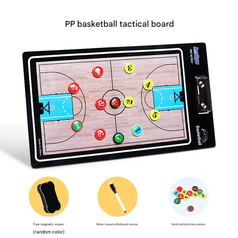 Portable Basketball Tactical Board Coach Instruction Tool Basketball Teaching Coach Sets Folding Magnetic Erasable Tactical Book