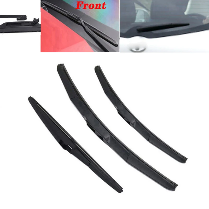 Car Front & Rear Windshield Windscreen Front Window Wiper Blades For