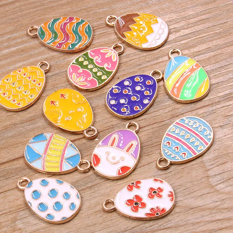 5/10pcs Enamel Bunny Easter Charms, 22mm, Jewelry Making Pendant