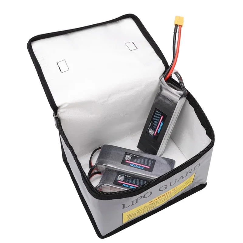 Sac ignifuge pour batterie LiPo - Avec ou sans sangle - 215x145x165mm