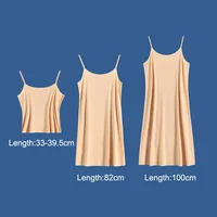 Robes d'été sans couture pour femmes, grande taille, jupon soyeux, sous-jupe, sous-vêtements sans manches, vêtements de nuit, Ootd 1