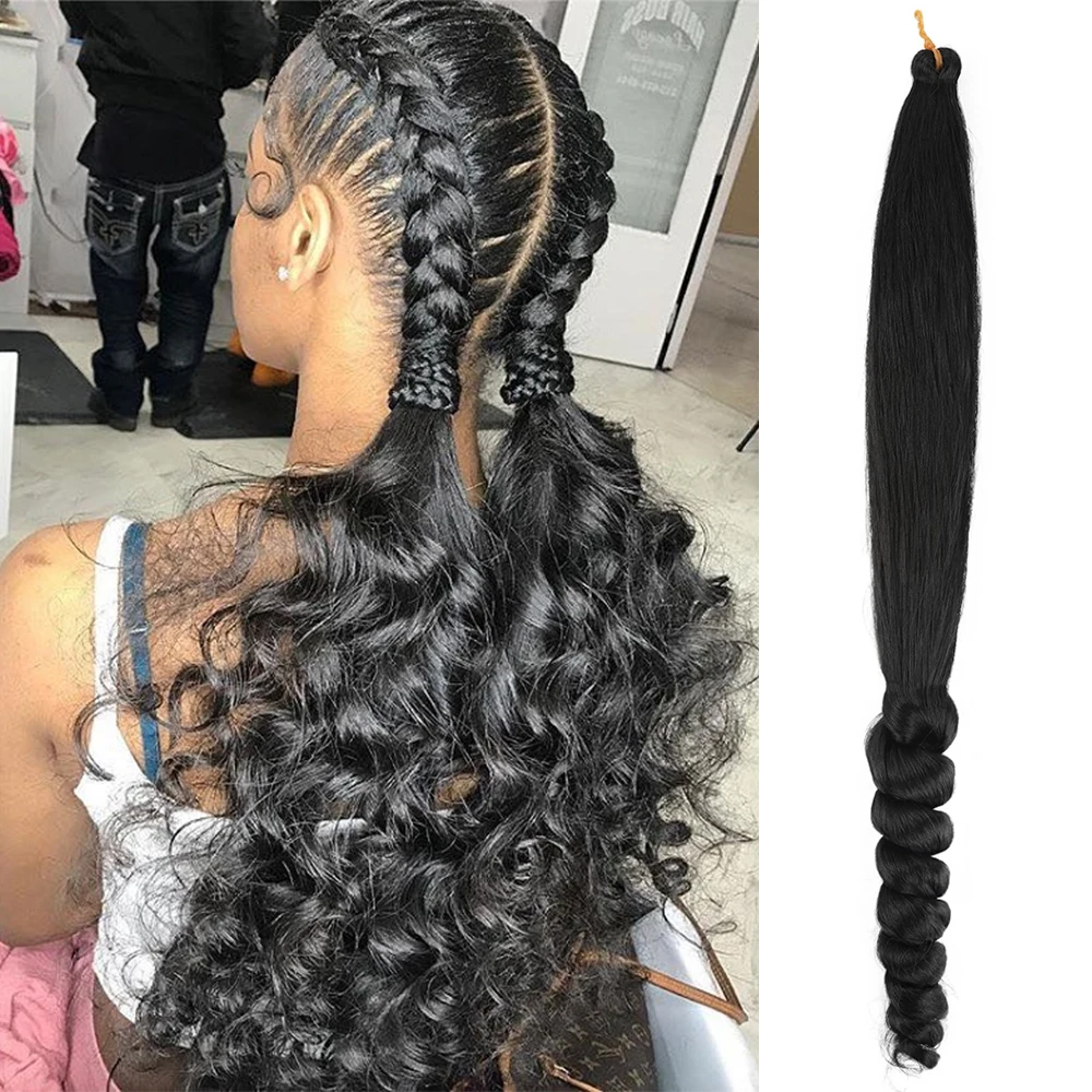 French Curls Braiding Hair 24Inch Synthetic Spiral Curls Braids Hair Extensions For Women Pre Stretched Loose Wave Braiding Hair 6