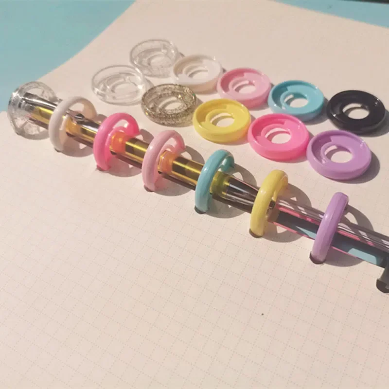 100PCS 28MM Plastic Binding Rings Pen Insertable Binding Buckle Mushroom Hole Notebook Accessories Storage CD